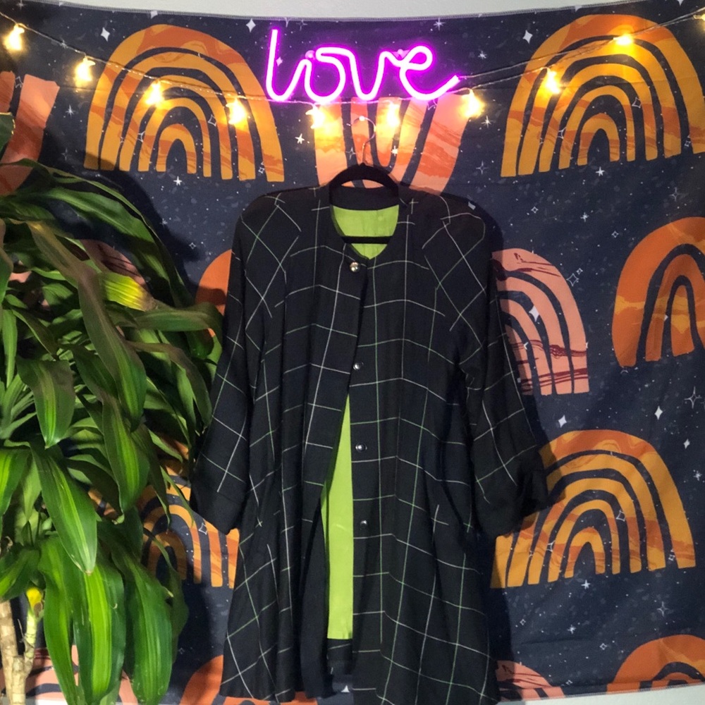 Vintage Plaid Flowy Coat